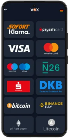 vox casino Zahlungssysteme